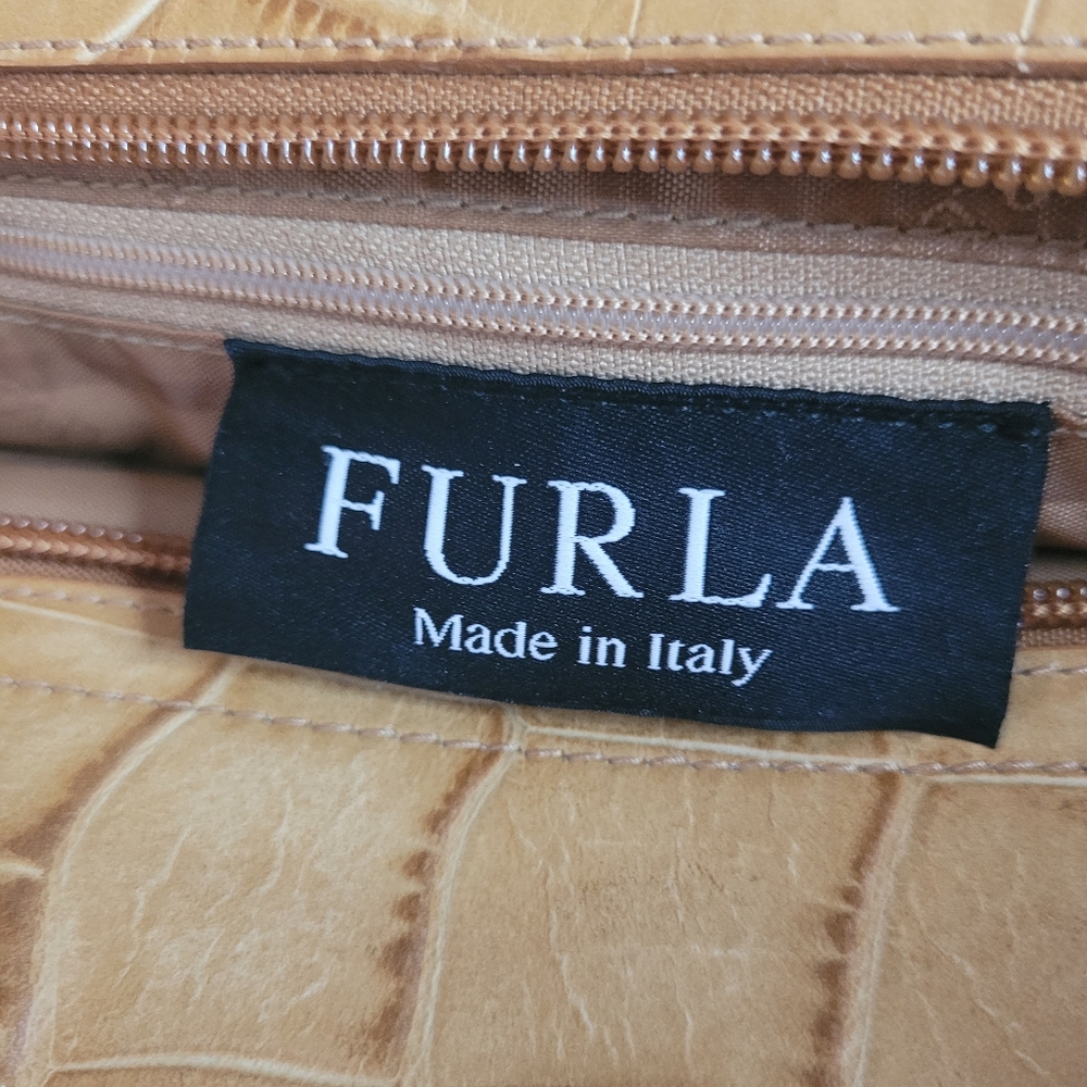 Furla Croc Satchel genuine leather made In Italy - Picture 13 of 16